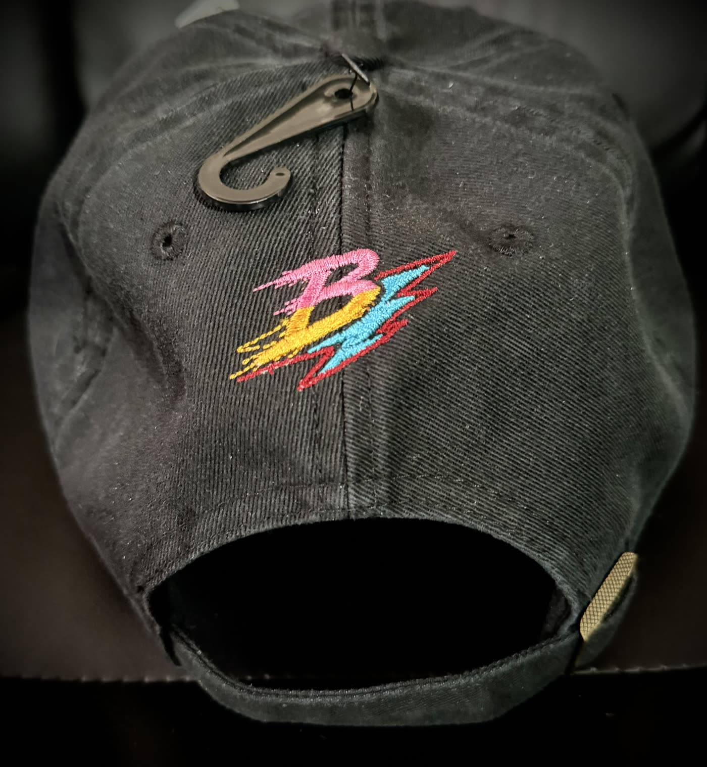 Custom embroidered cap detail