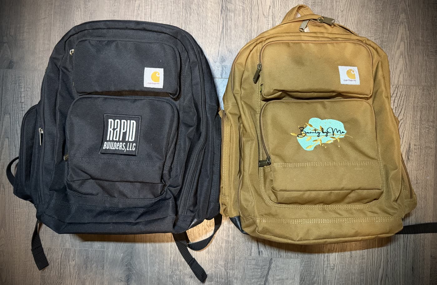 Carhartt backpacks with custom embroidered business logos